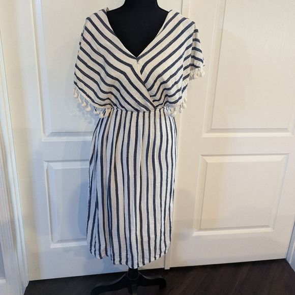 Blue and cream striped sundress - Picture 1 of 2